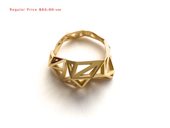 statement ring geometric Slim Triangulated Ring in by ArchetypeZ