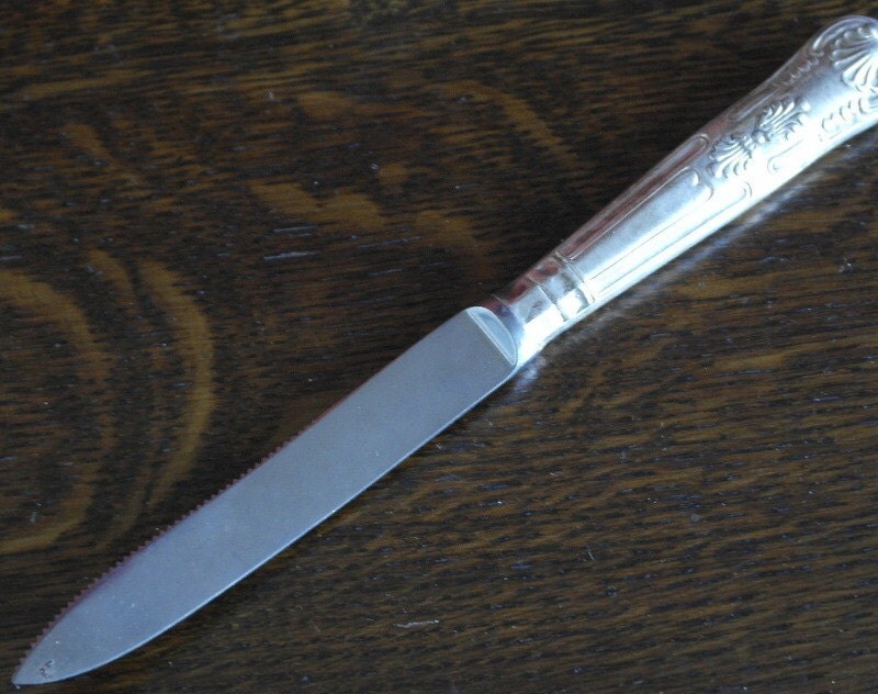 vintage silver plate king patern handle grapefruit knife Haute Juice