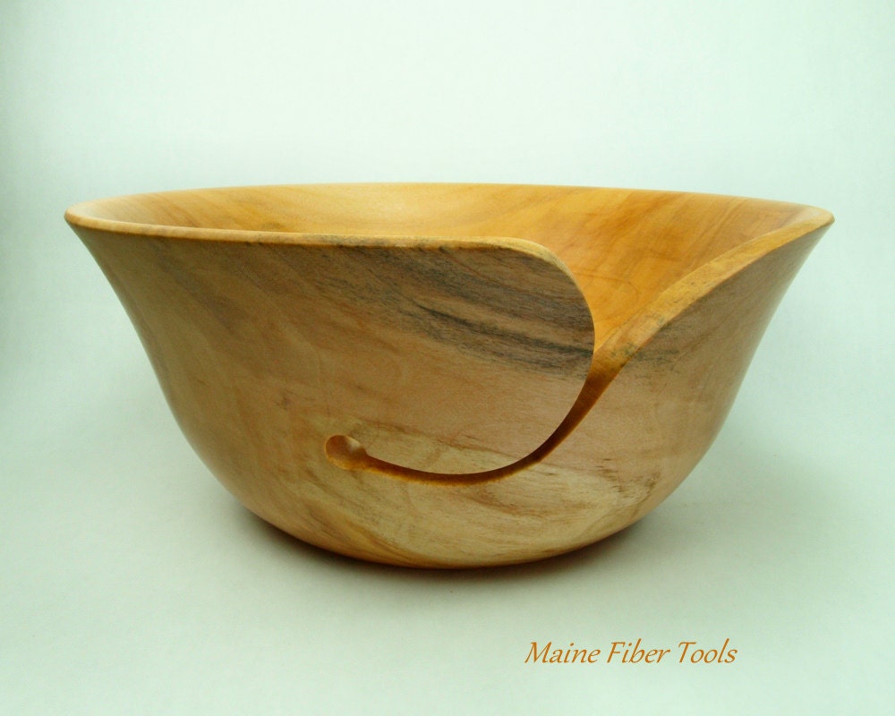 Yarn Bowl Sugar Maple Unique Gift Maine Fiber Tools