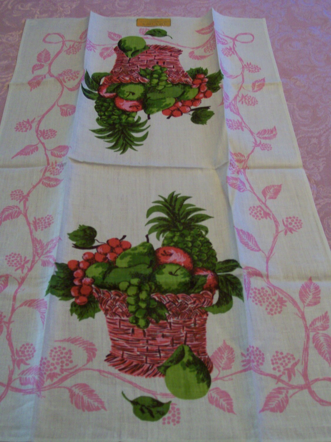 Linen Tea Towels Vintage Made in Poland Choice of 2 Blue