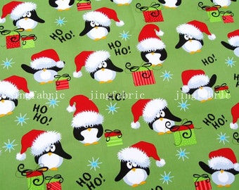 C091 - 1 meter  SDLP Cotton Fabric - Christmas Penguin (145cm width)