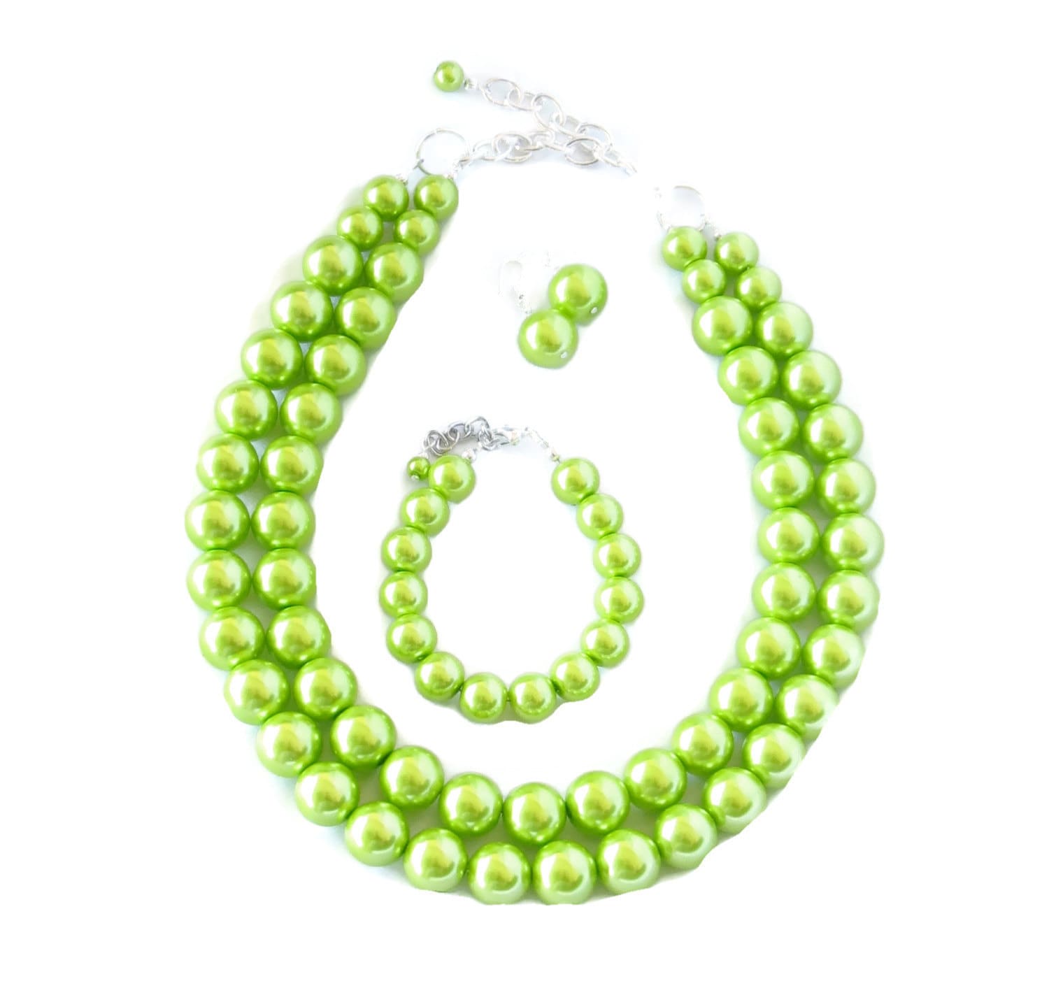 LIME GREEN Bridesmaid Jewelry Lime Green by WildflowersAndGrace