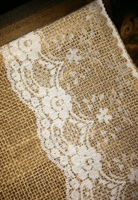 Burlap and Lace Placemats set of 6