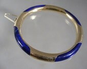 14K Yellow Gold Vintage Lapis Lazuli Bangle Bracelet..... Lot 3907 14K Yellow Gold Vintage Lapis Lazuli Bangle Bracelet..... Lot 3907