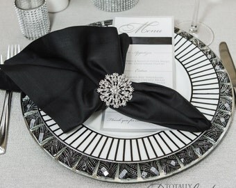 10pcs Wedding Napkin Rings, Rhinestone Napkin Rings Table Decor Wedding Bling, 407-S-N