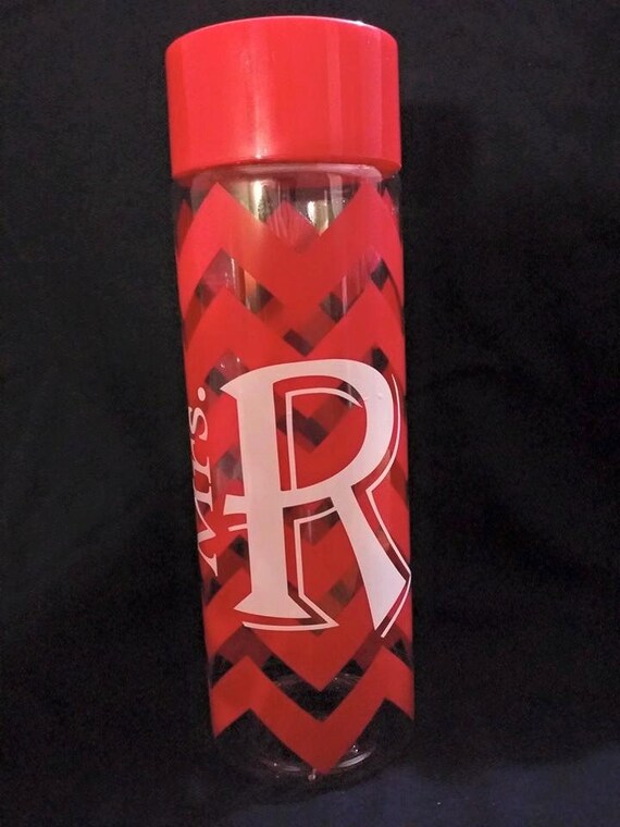 Items similar to Custom water bottle with vinyl lettering on Etsy