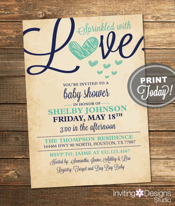 Sprinkled With Love Baby Shower Invitations 6
