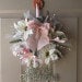 Shabby Chic Holiday Wreath Fabric Pink Floral Romantic Home Decor