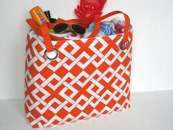 gear swim wet bag for Pool Tote Swim Vacation Boating Large Extra Bag Summer Orange Beach