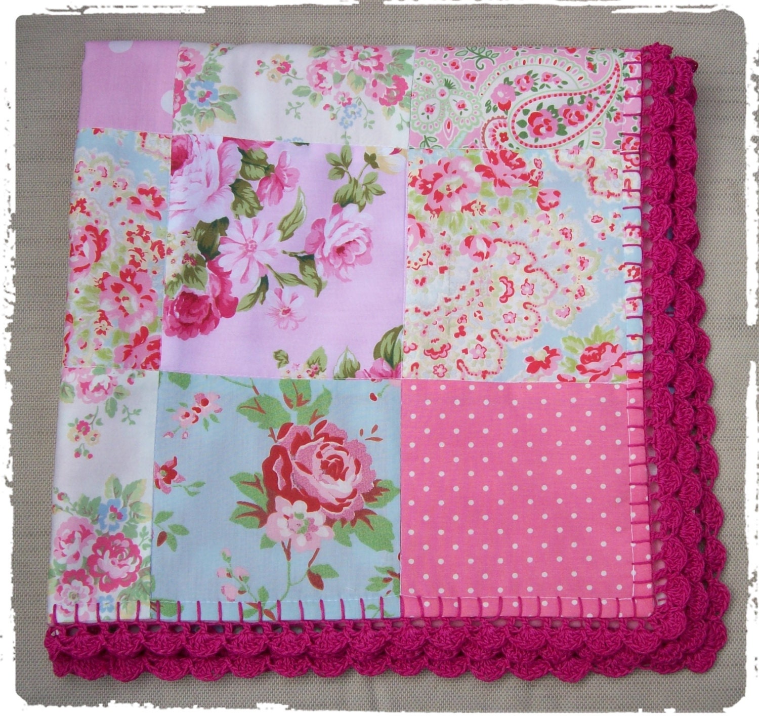 Crochet edge Baby Blanket Coverlet Cath Kidston by traceym3859