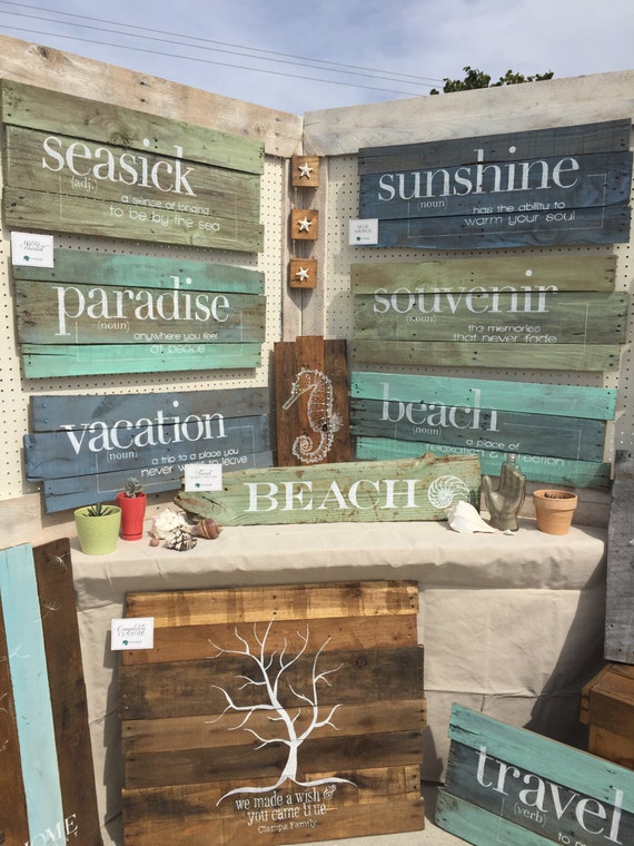 Pallet Art Definition Paradise Home Wall by TealElephantBoutique
