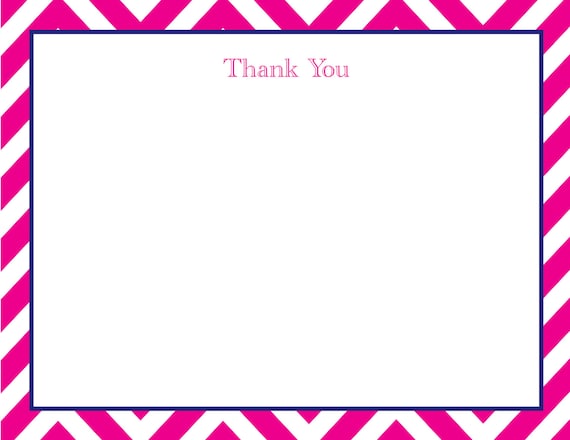 Items similar to Chevron border thank you note. 5 pack. Ready to ship ...