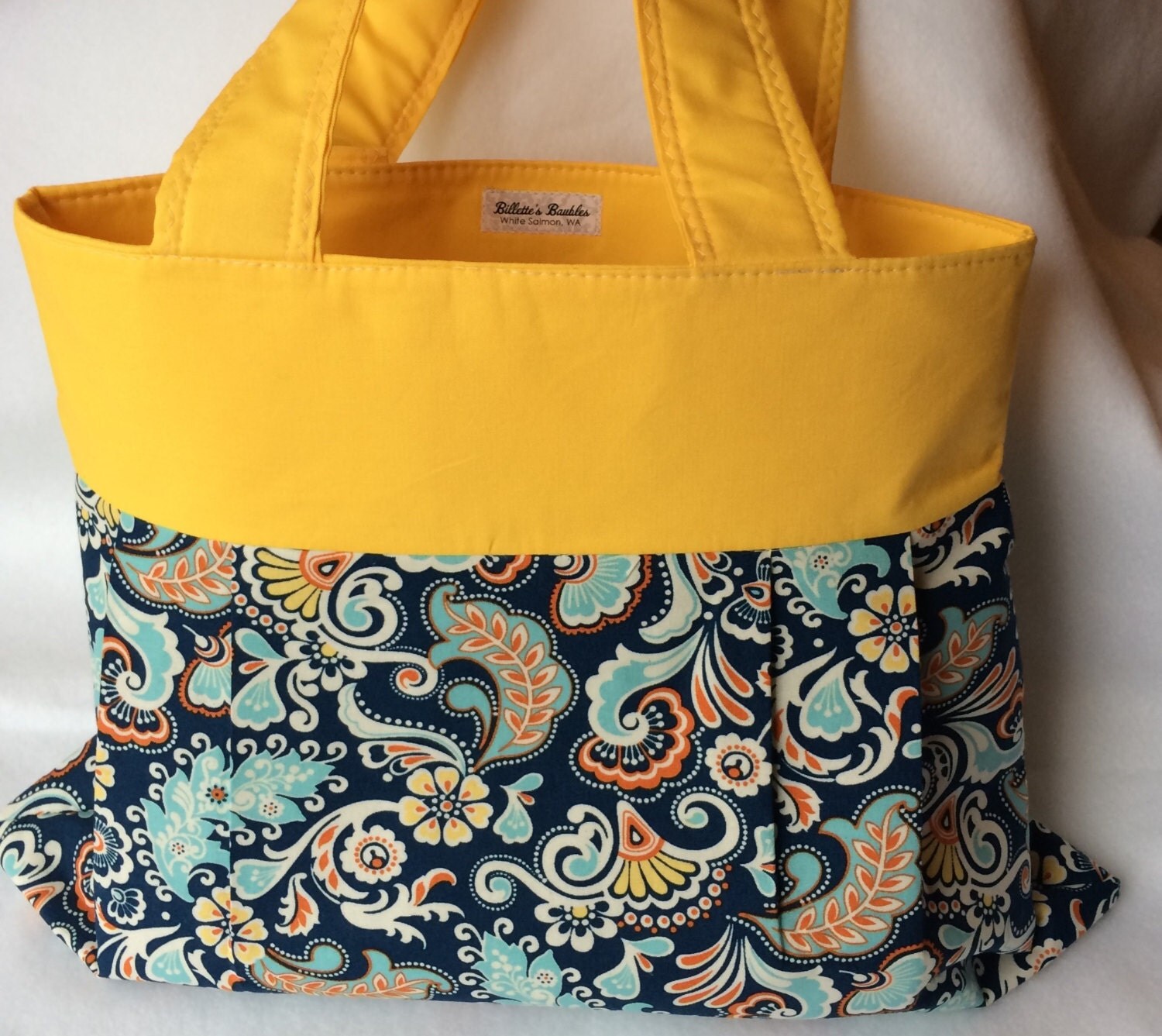 Pleated purse Paisley Purse yellow purse blue purse orange
