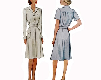 1940s Style WWII Nurses Uniform Dress Custom Made in Your Size From a Vintage Pattern