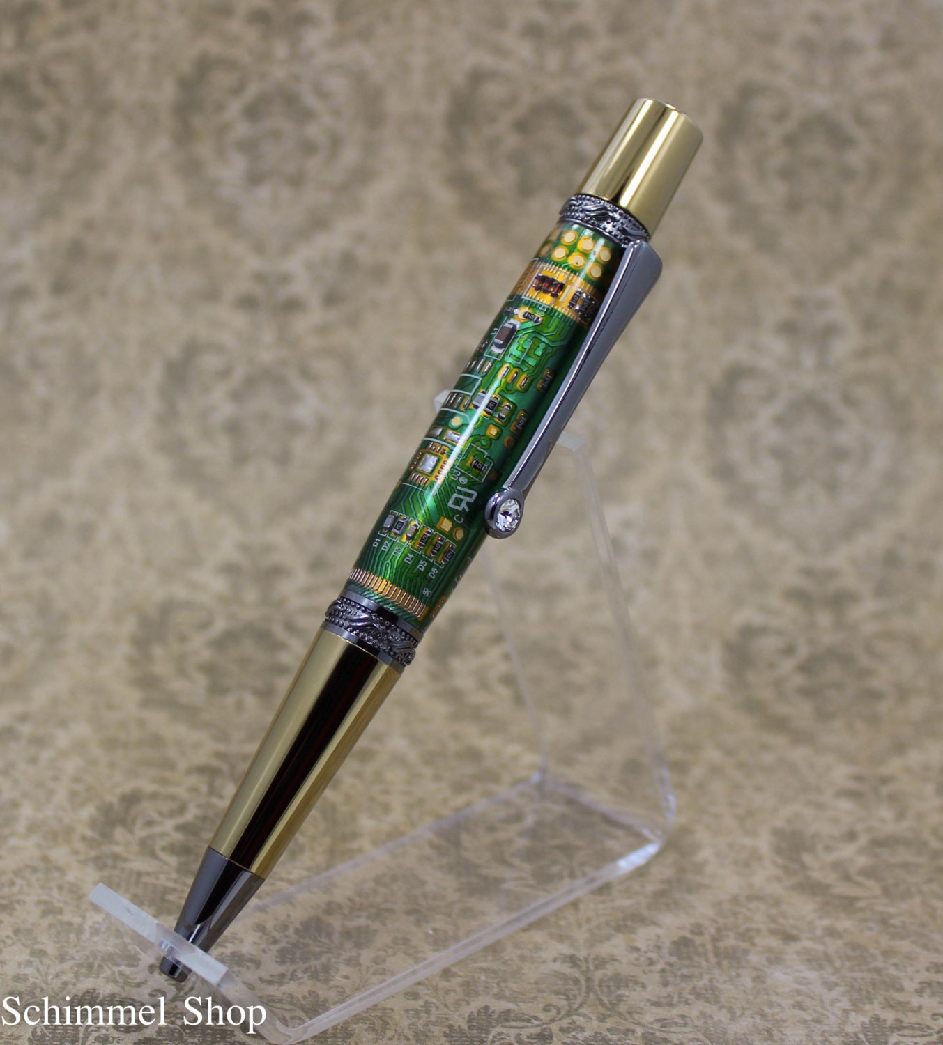 Circuit board Pen, Handmade Schimmel pen made with real and