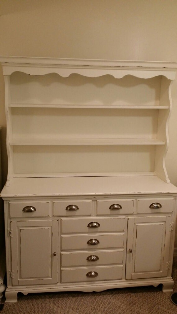 Vintage Open Hutch Distressed Hutch Shabby by sweetbriarvintage