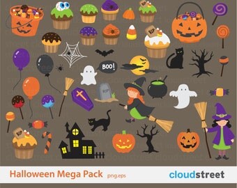 20% OFF Halloween clip art mega pack for personal and commercial use ( halloween clipart ) vector illustration