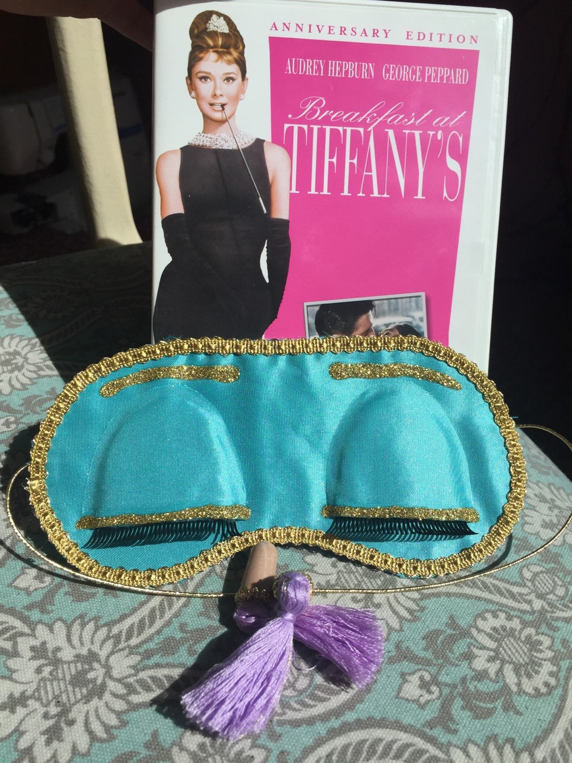 Breakfast at Tiffanys inspired deluxe sleep mask and ear plugs