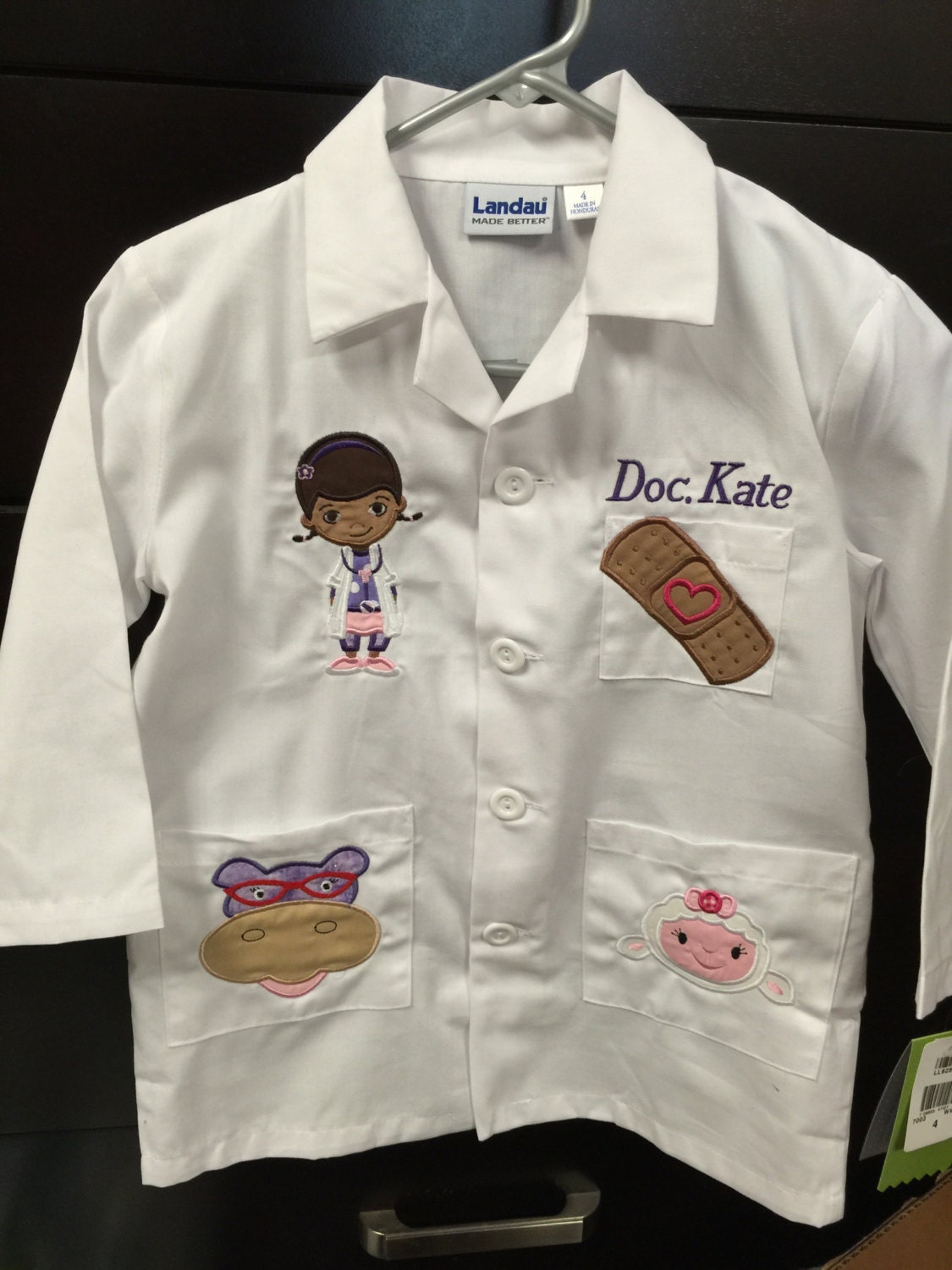 Doc McStuffins lab coat 4 character option doctor by EmbroiderMe2