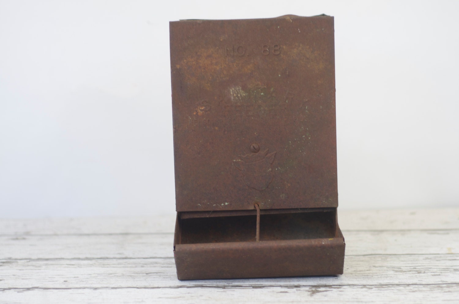 Vintage Primitive Galvanized Metal Country Farm Chicken Feeder Pig