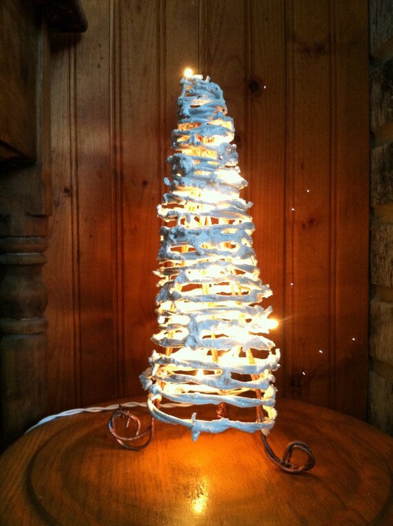 snow white barbed wire lighted christmas tree snow white barbed wire lighted christmas tree