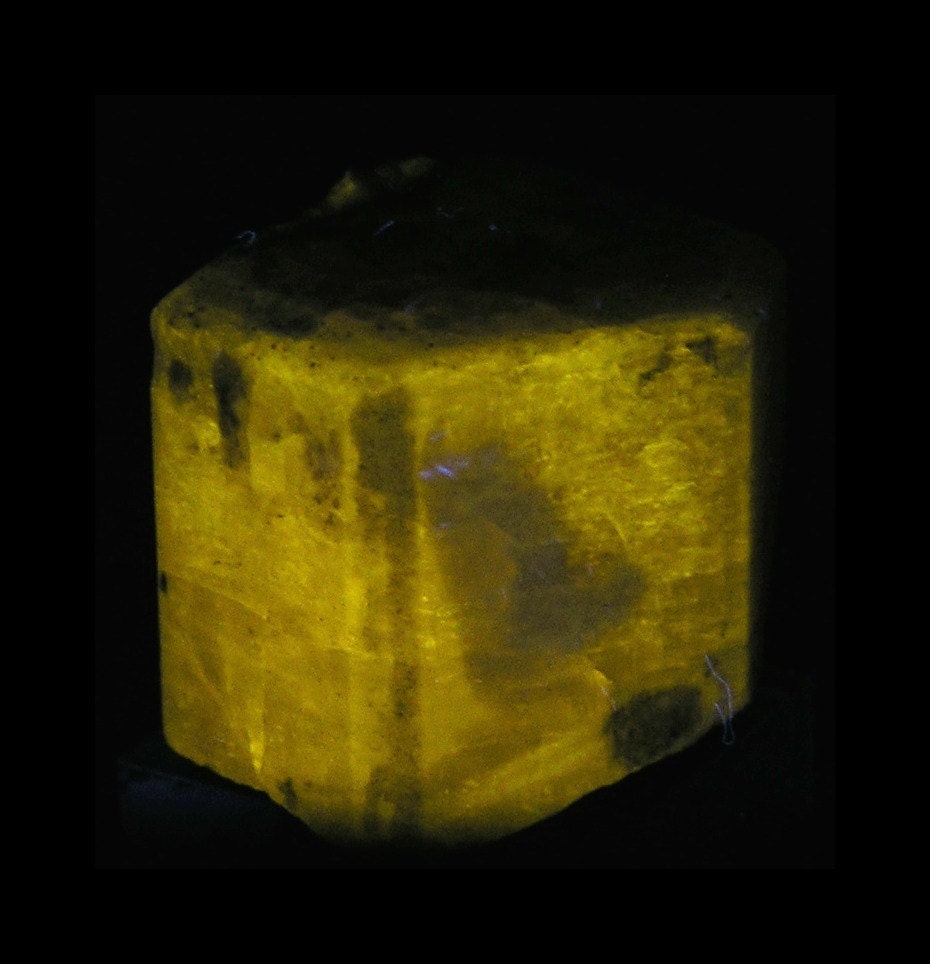 Apatite Beige Crystal Glow Stone Bright Yellow by FenderMinerals