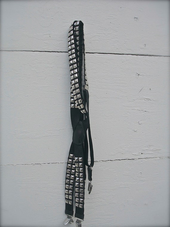 vintage Heavy metal punk rocker black suspenders by allfortheboys