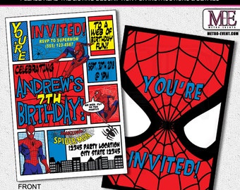 Superhero Invitation, Spiderman Birthday Invitations, Spiderman ...