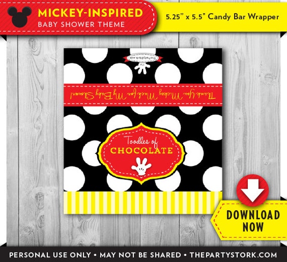 Free Printable Mickey Mouse Candy Bar Wrappers
