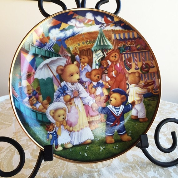 franklin mint teddy bear plates value