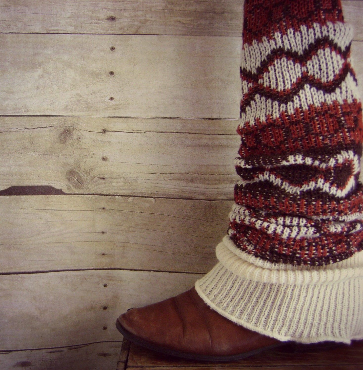 70s bohemian leg warmers vintage boot socks by roadkillvintage