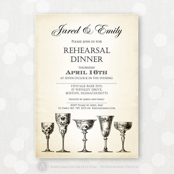 Printable Rehearsal Dinner Invitation Rustic Weddings
