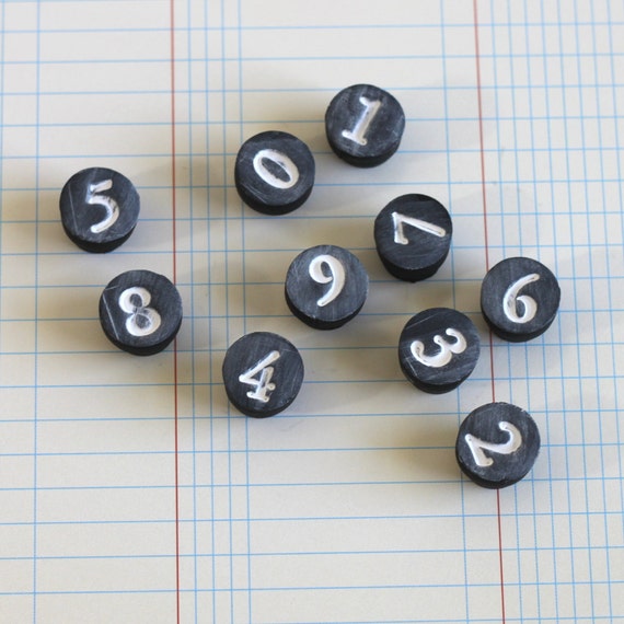 Items similar to black number magnet set // chalkboard magnets ...