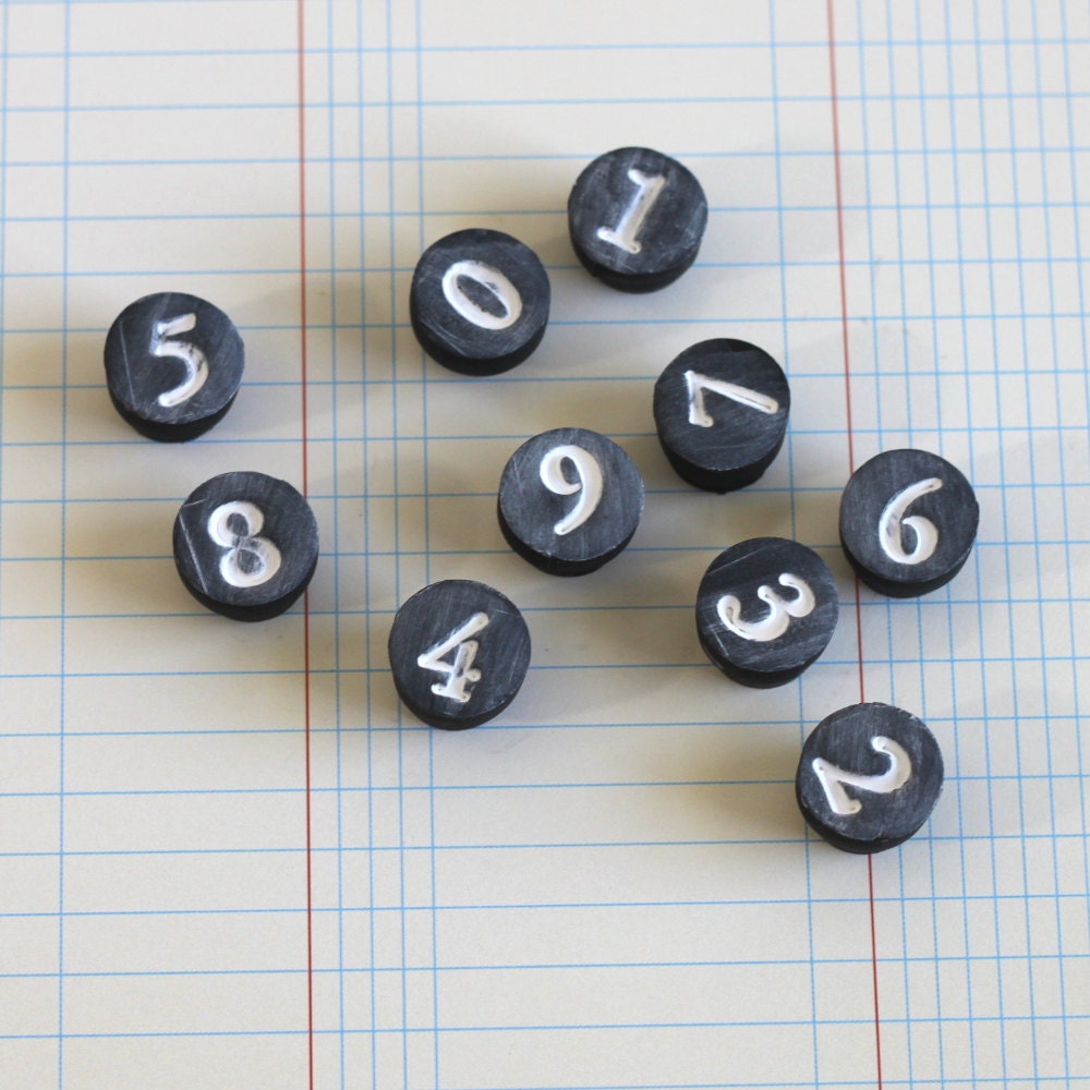 black number magnet set // chalkboard magnets // magnetic