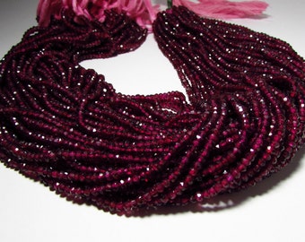 Red Garnet Faceted Rondelle Beads 2mm - 3mm Strand