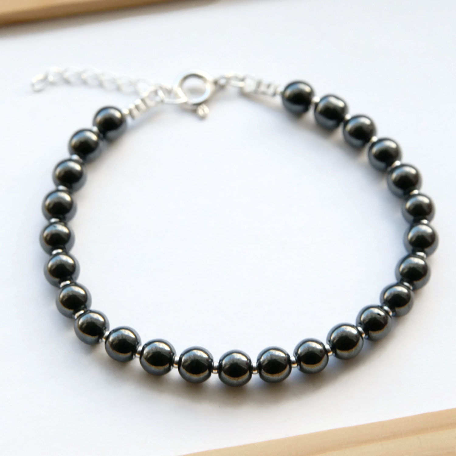 Hematite Bracelet Hematite Bead Bracelet Gemstone Bracelet