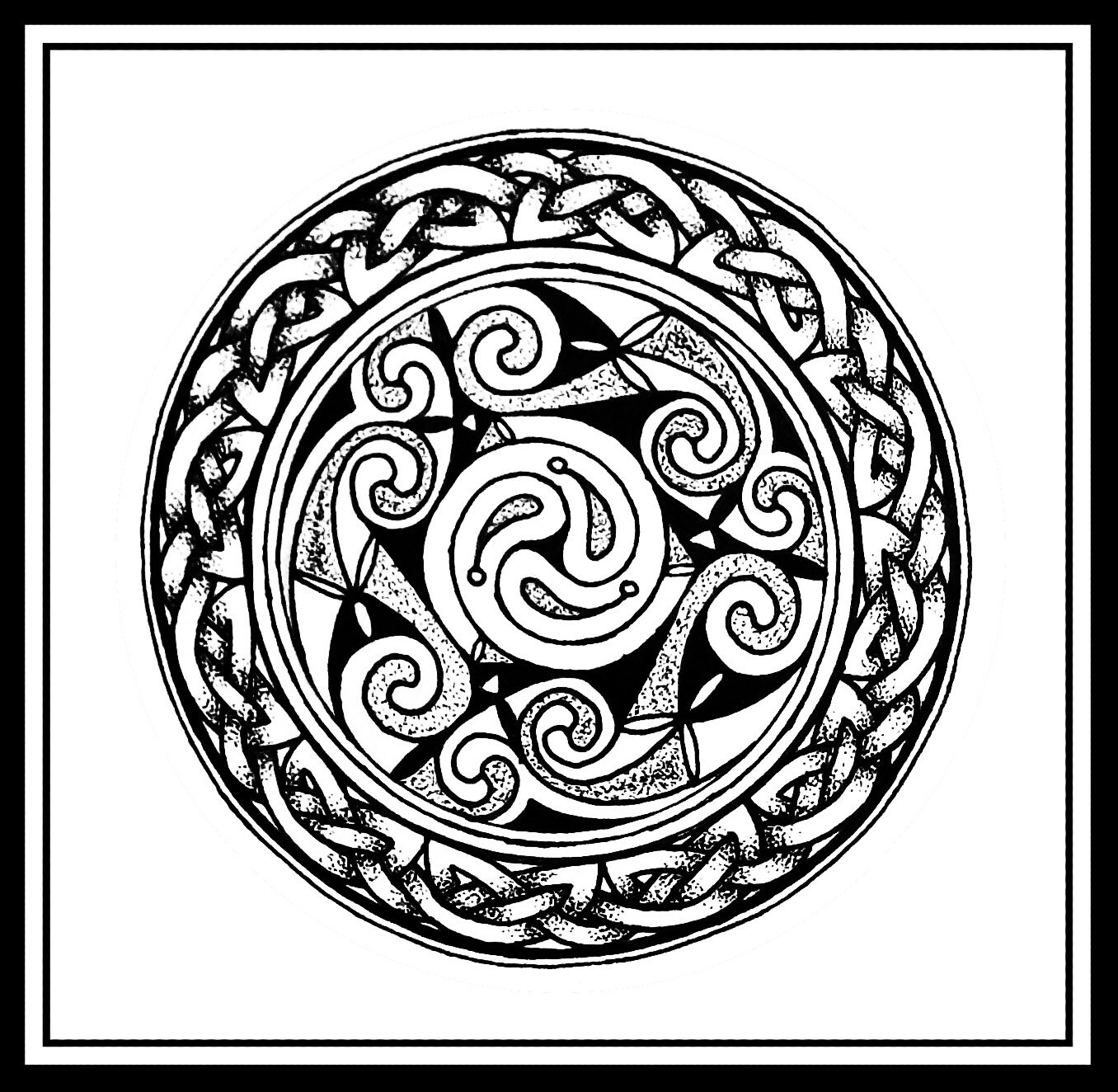 Swirling Celtic Circle Print