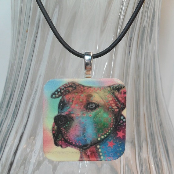 Pitbull necklace Dog Fantasy Pit bull necklace by CarolNichols2