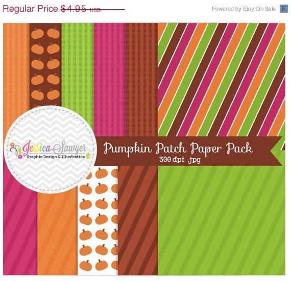 80% OFF - INSTANT DOWNLOAD, pumpkin patch digital papers, autumn backgrounds, for commercial use, invitations, greeting cards Il_570xn