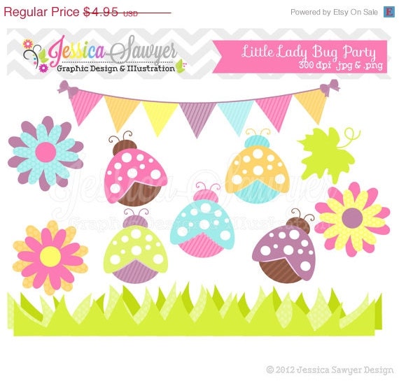 80% OFF - INSTANT DOWNLOAD, lady bug clip art - spring clip art - summer clipart - commercial use - card making - invitation clipart Il_570xn