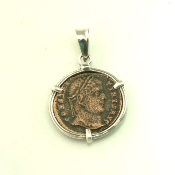 ancient coin pendant sterling silver pendant roman coin by ealon