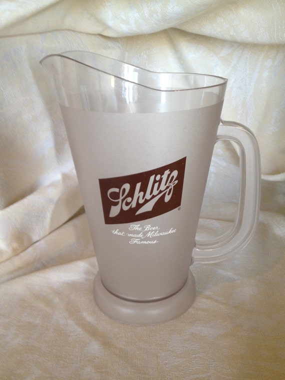 Schlitz Plastic Beer Pitcher by LemonandBean on Etsy
