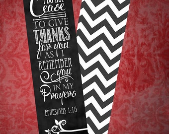 Bookmarks (set of 5) - Ephesians 1:16 Chalkboard Style (two-sided)