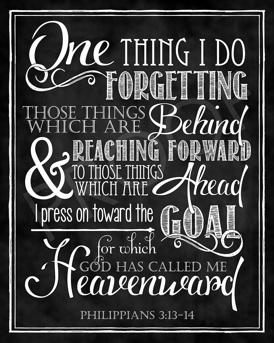 Scripture Art Philippians 3:13-14 Chalkboard Art Version 2