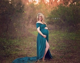 Rachel Maternity Gown / Maternity Dress in Blush Peach