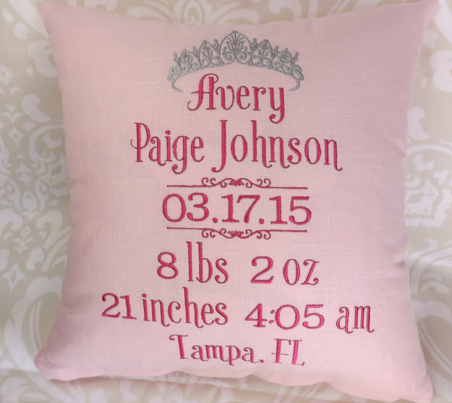 Birth Announcement Pillow Baby Pillow Birth Pillow