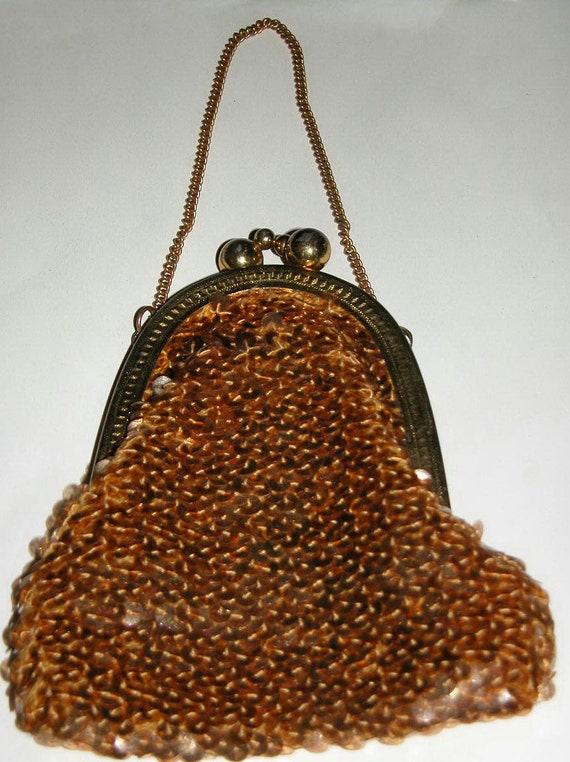 gold sequin purse