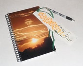 Sunset Spiral notebook gift set; spiral journal; diary; dream journal; spiral bound notebook; travel journal; free shipping USA