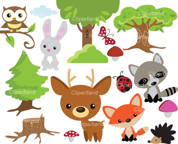 INSTANT Download. Forest friends. Woodland clip by clipartland