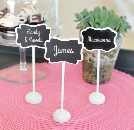 Items similar to Chalkboard Table Card Frame Stands Mini Menu Food